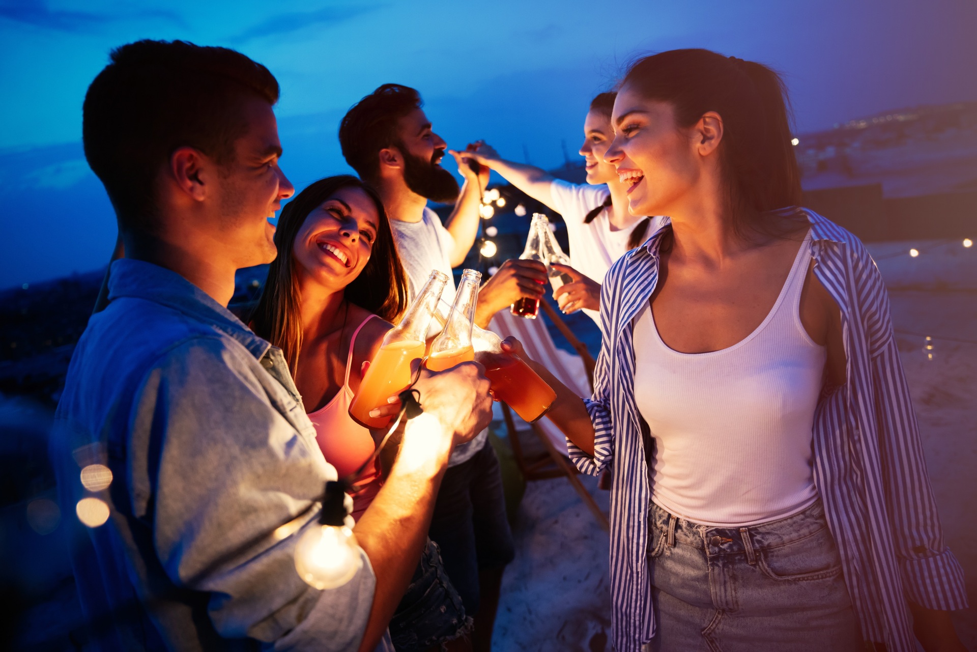 Group of young friends having fun togethert. Group of young friends having fun togethert.